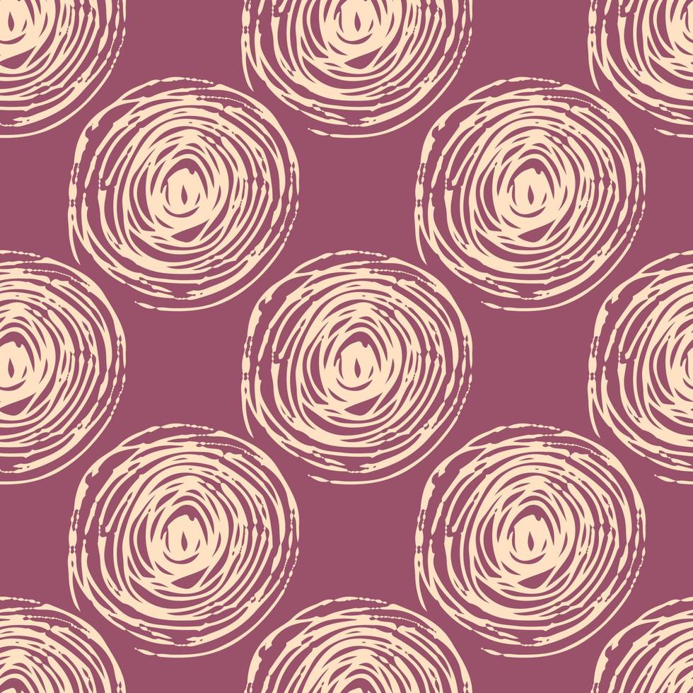 Seamless abstract pattern with light spirals. Purple background. vector