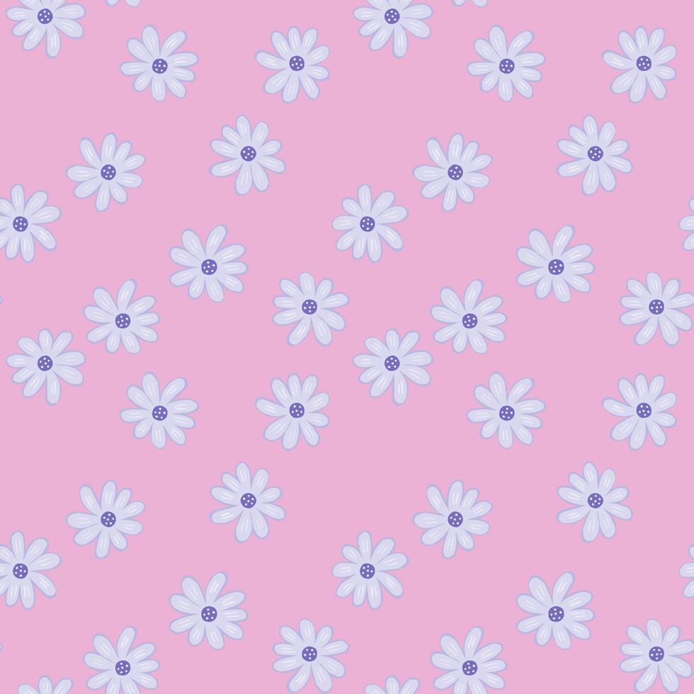 Doodle ditsy seamless pattern. Hand drawn chamomile print. Abstract floral ornament vector