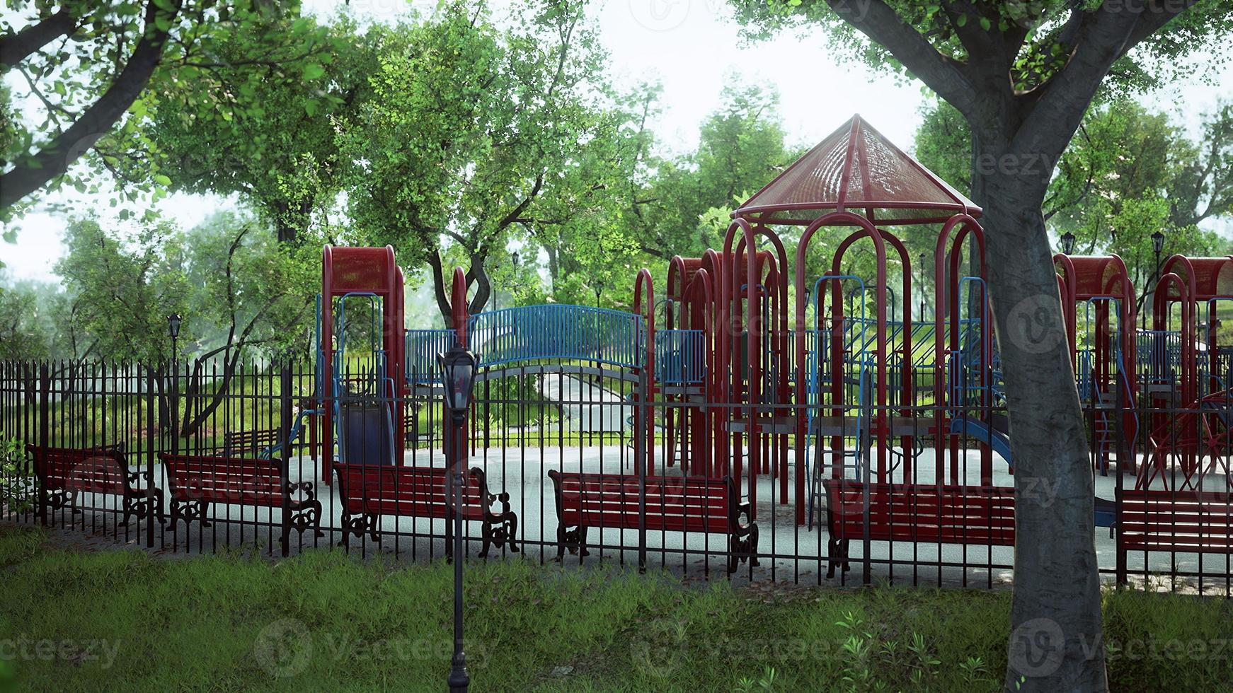 children's playground empty and quiet because of the coronavirus pandemic photo