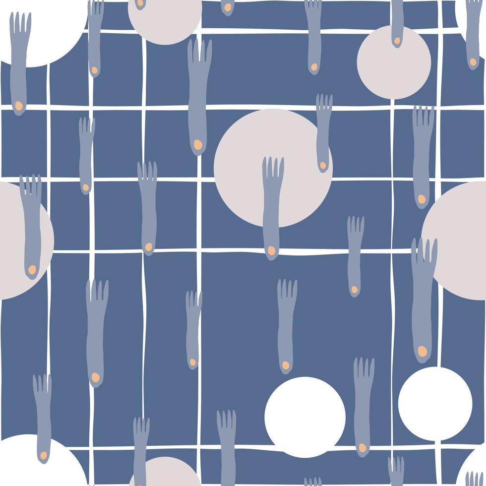 Fork hand draw seamless pattern background. Minimal scandinavian design vector