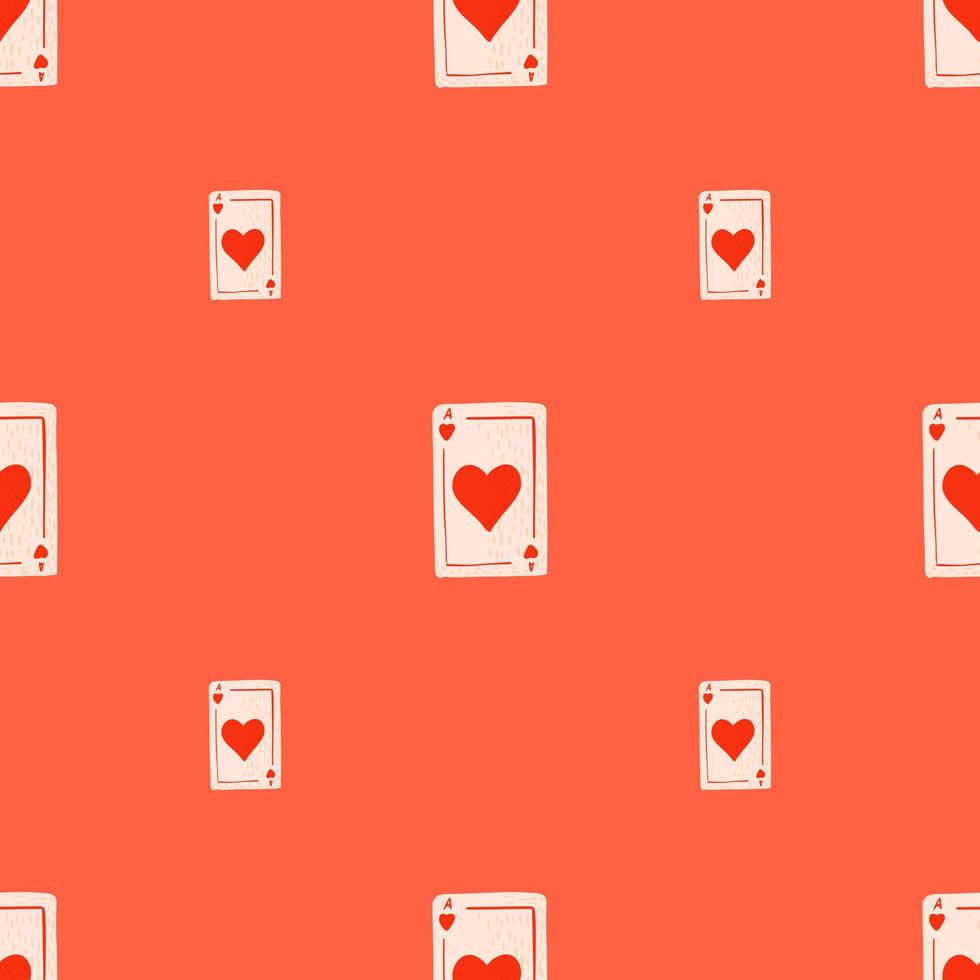 Game cards seamless pattern. Design gambling. Repeated texture in doodle style. vector