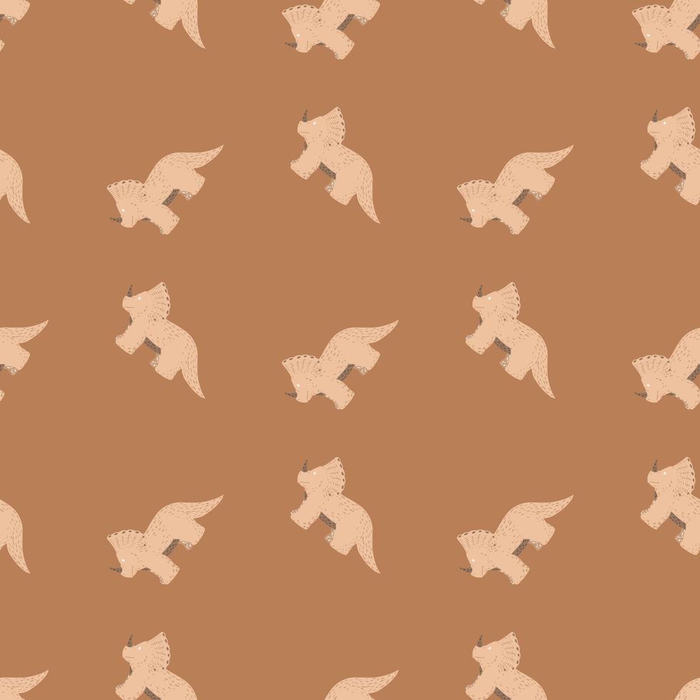 Triceratops seamless pattern. Children dino background. vector