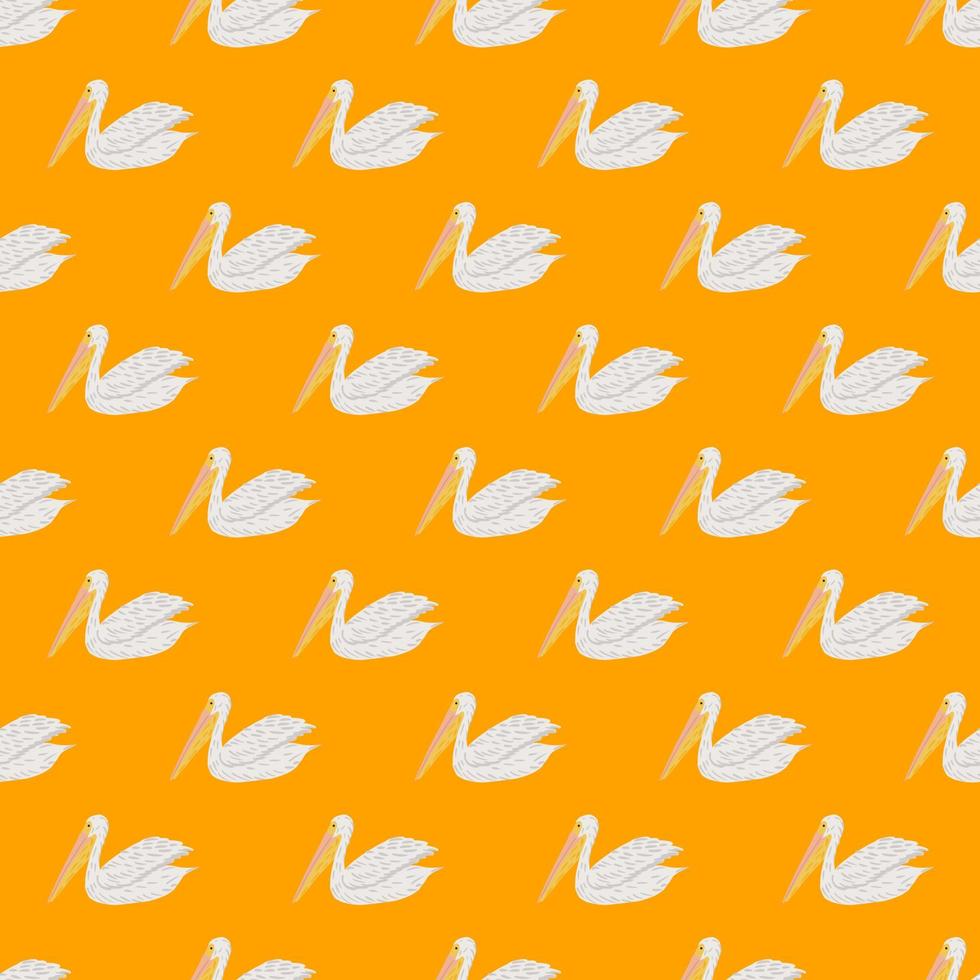 Pelican sitting seamless pattern. Background of sea birds. vector