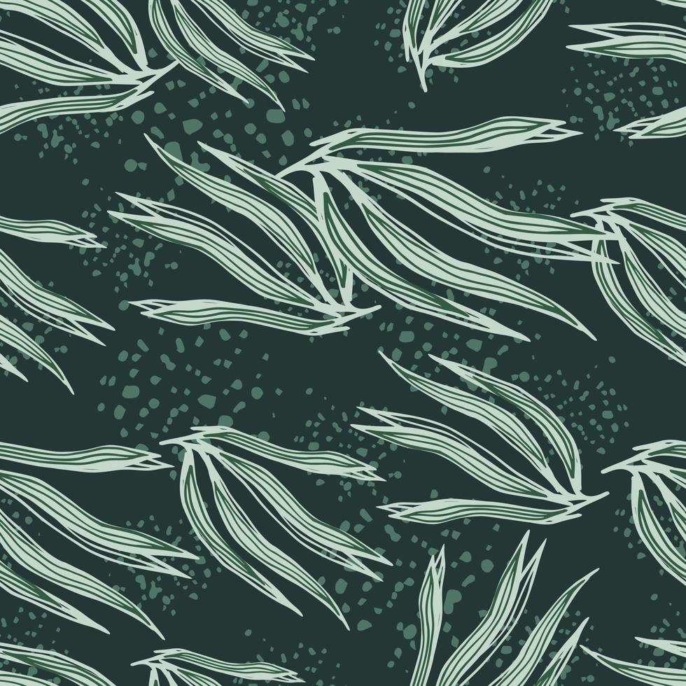 Abstract seaweeds seamless pattern. marine plants wallpaper. Underwater foliage backdrop vector