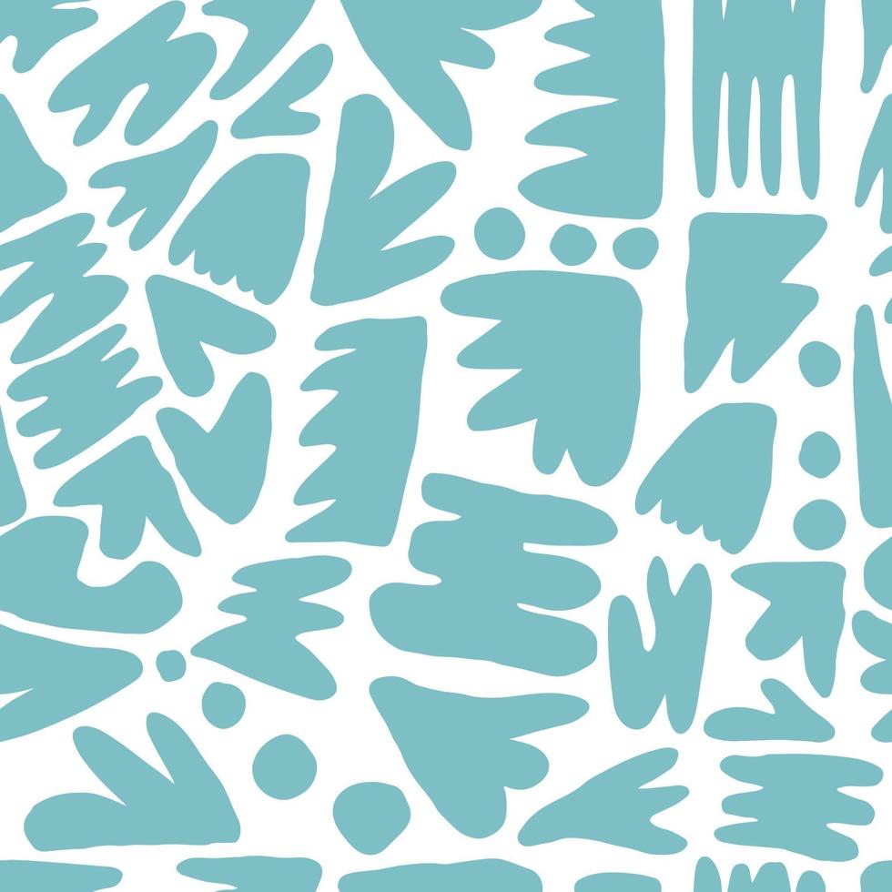 Abstract blotch shape seamless pattern. Concept contemporary fabric textile design on white background. vector