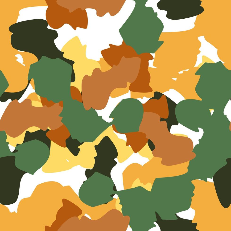 Camouflage seamless pattern. Irregular shapes endless wallpaper. Abstract animal print. vector