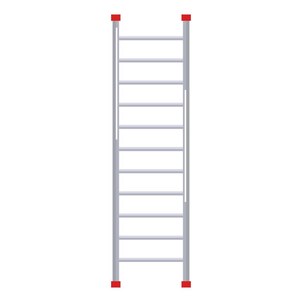 Metal ladder in flat design on white background. Step ladder icon. vector