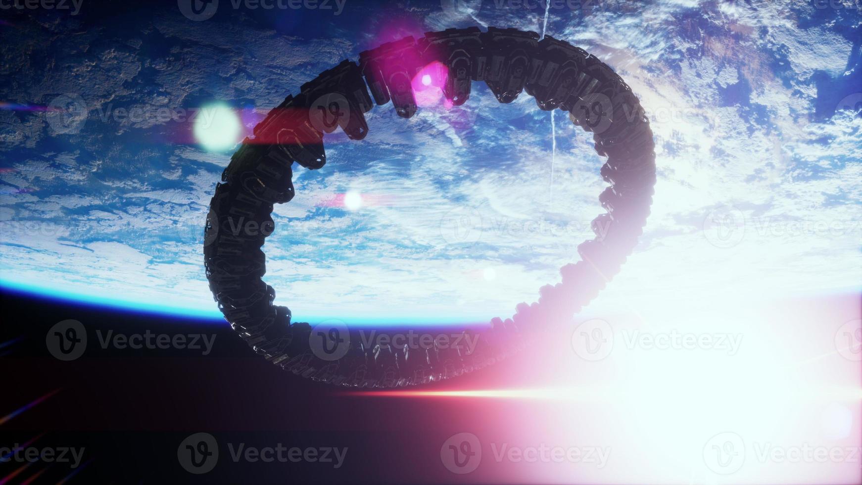UFO Spaceship Hovering in the sky elements furnished by NASA photo