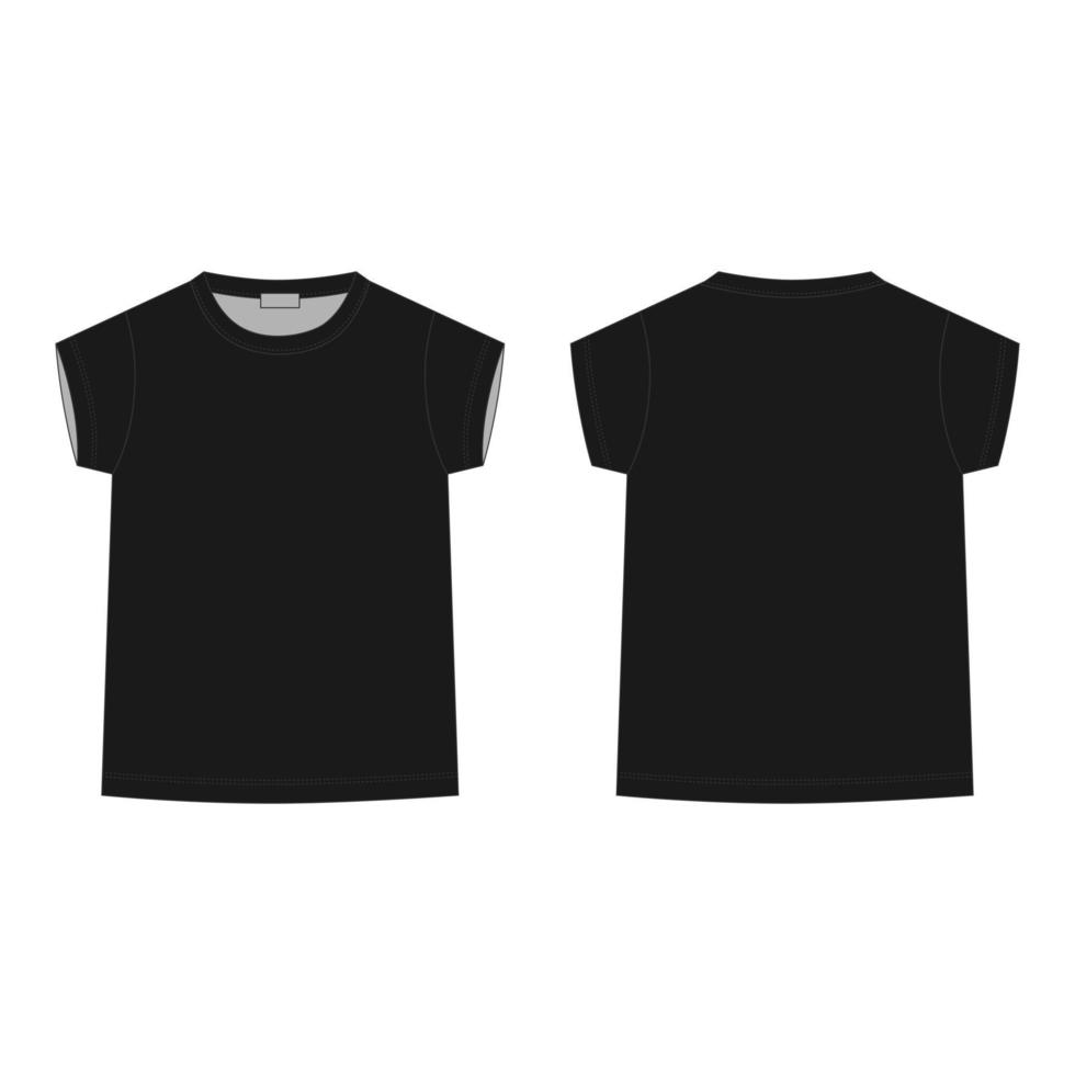 dibujo técnico camiseta infantil sobre fondo gris. plantilla de diseño de camiseta para niños. vector