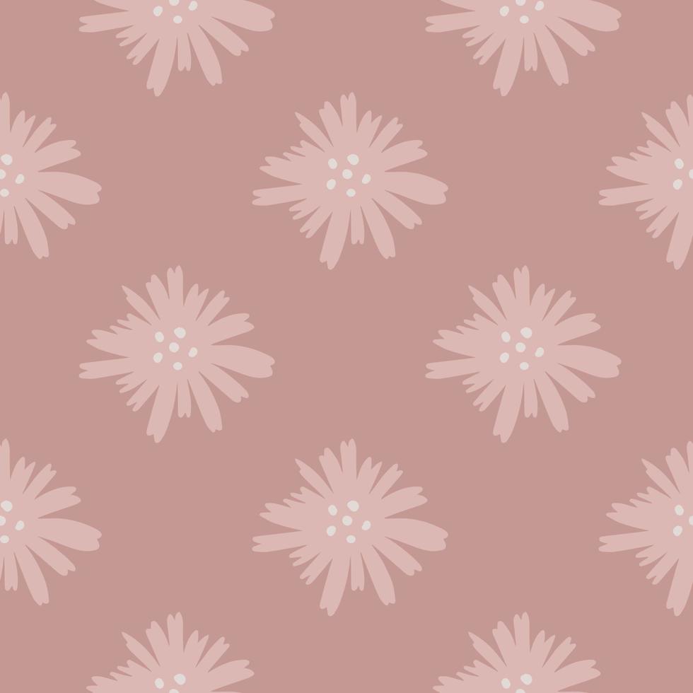 Geometric daisy pattern in doodle style. Chamomile flowers seamless pattern. Ditsy floral vector