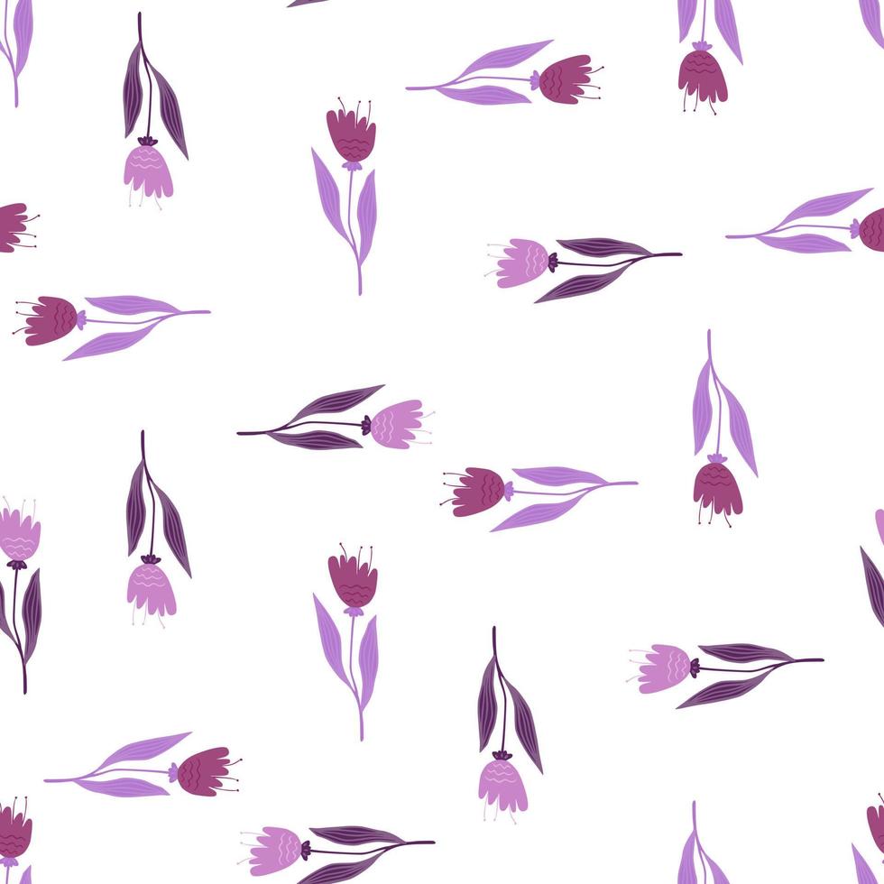 Decorative wildflower seamless pattern on white background. Abstract floral ornament. vector