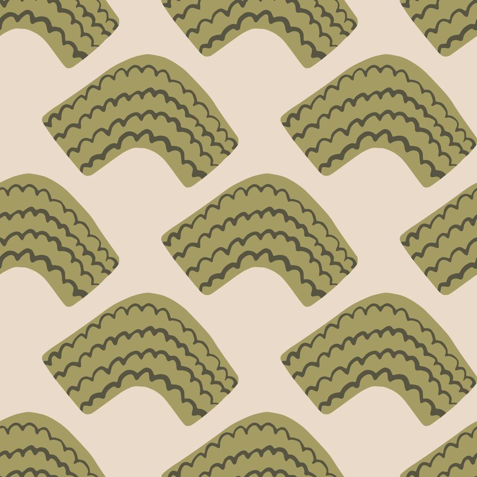 Abstract pattern in pastel tones. Beige elements on light pink background. vector