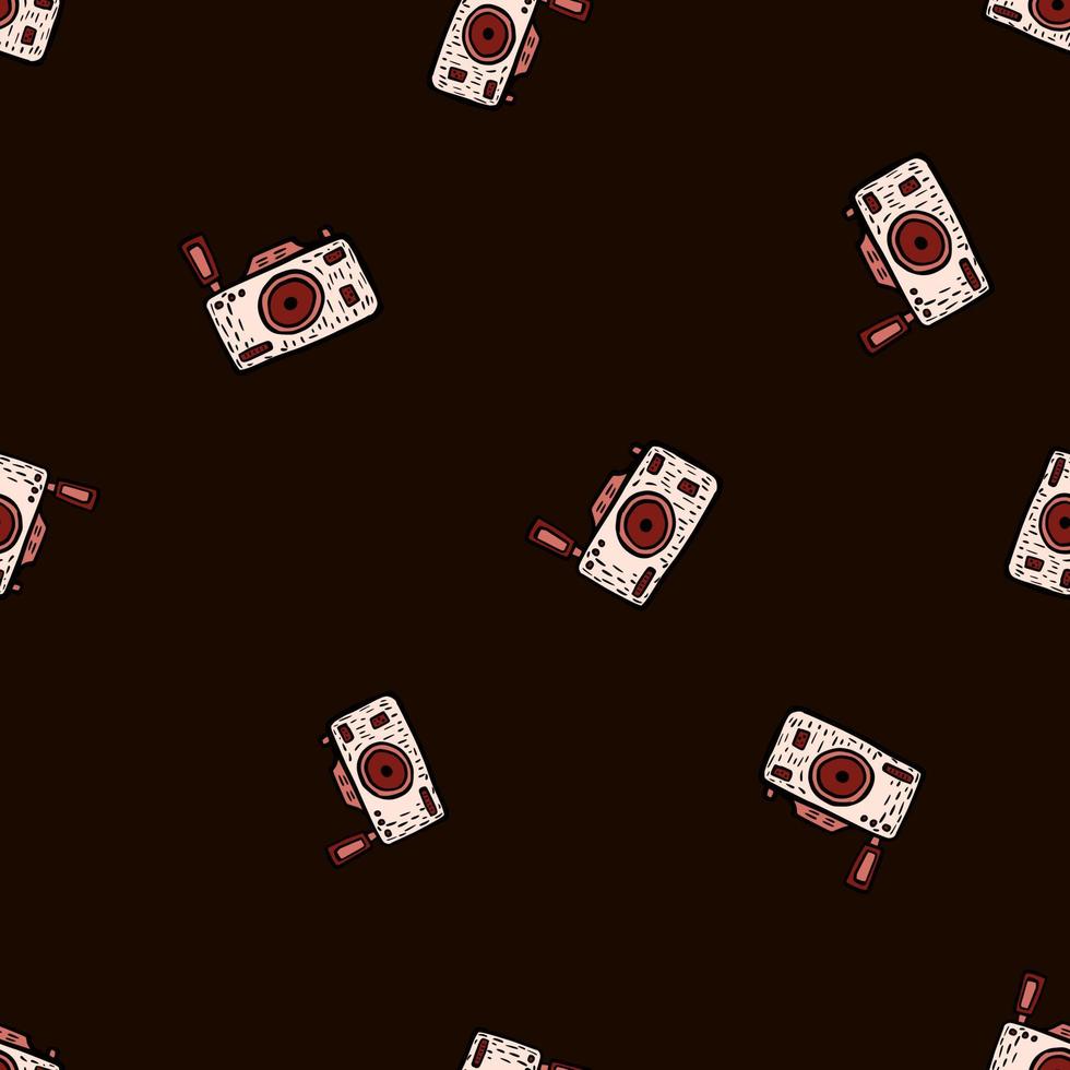 Photo camera seamless pattern. Cute vintage cameras background. vector