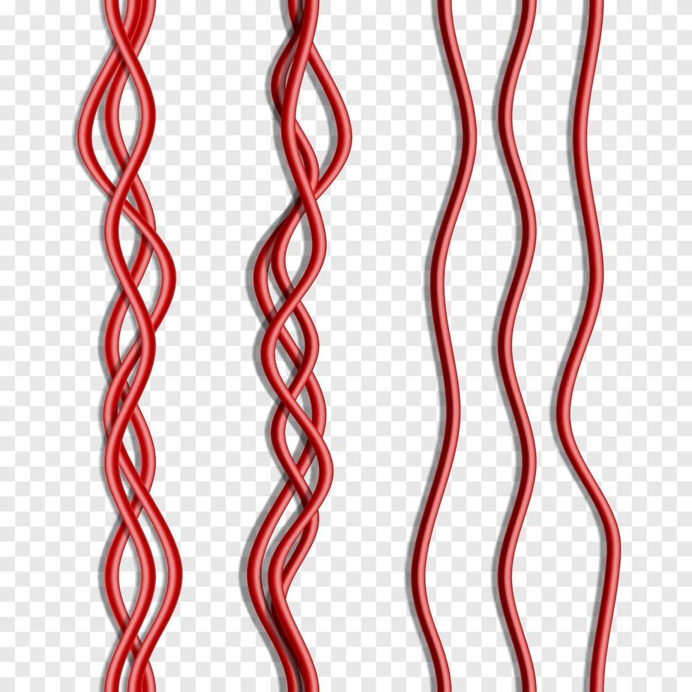 Vector realistic seamless red cables.