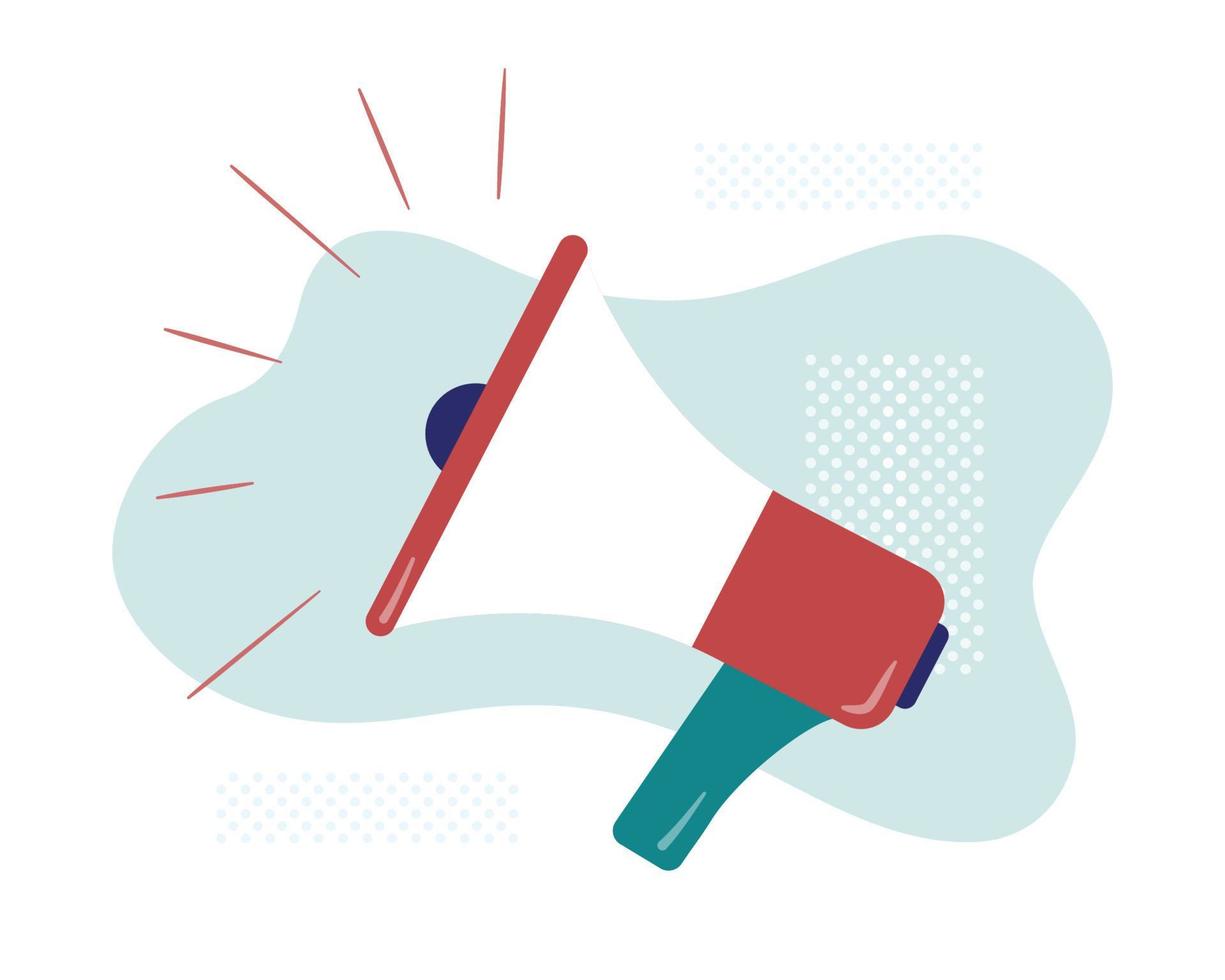 Megaphone icon - loud speaker. Business advertising promotion. Announcement poster. Sound volume sign symbol. vector