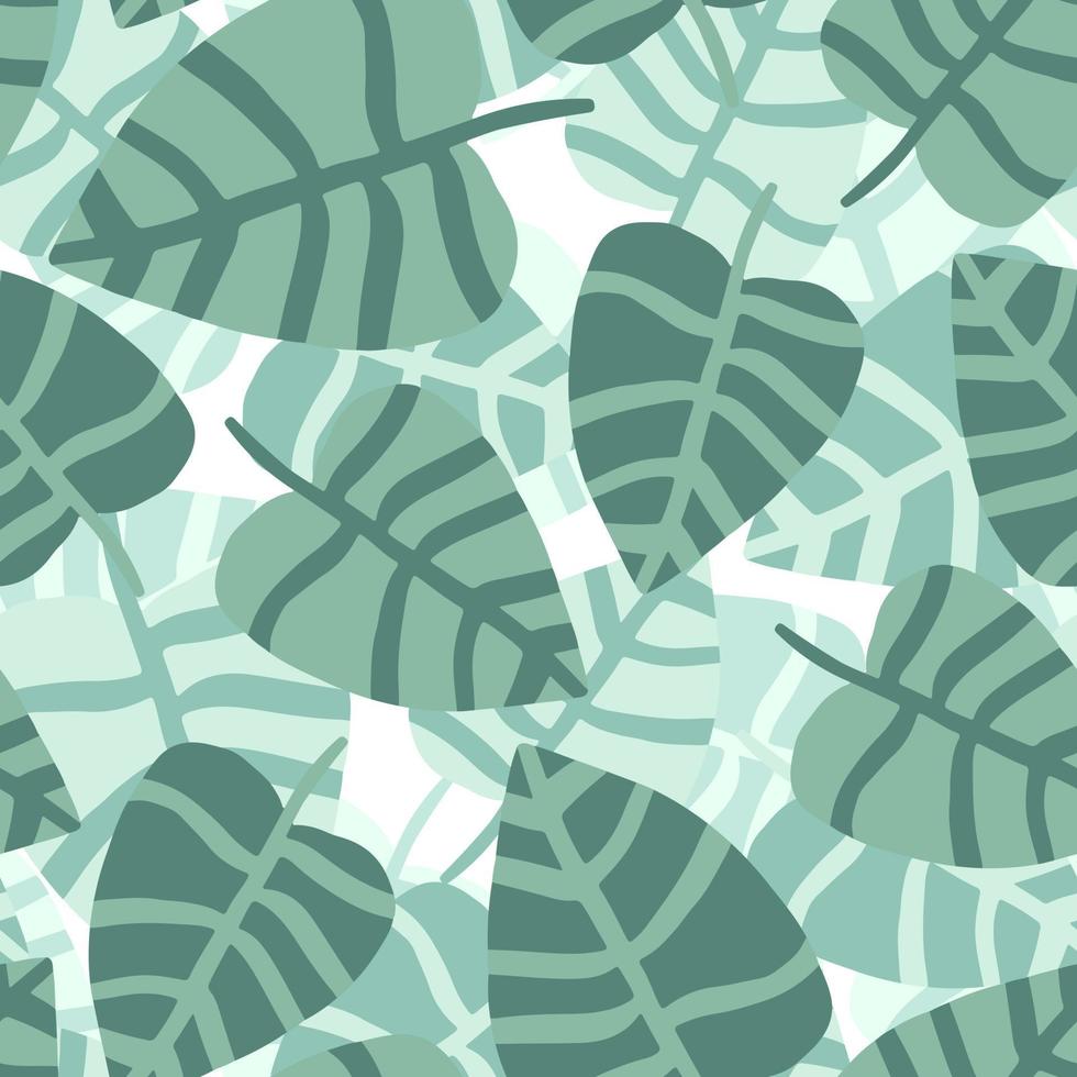 Tropical pattern, palm leaves seamless vector floral background.