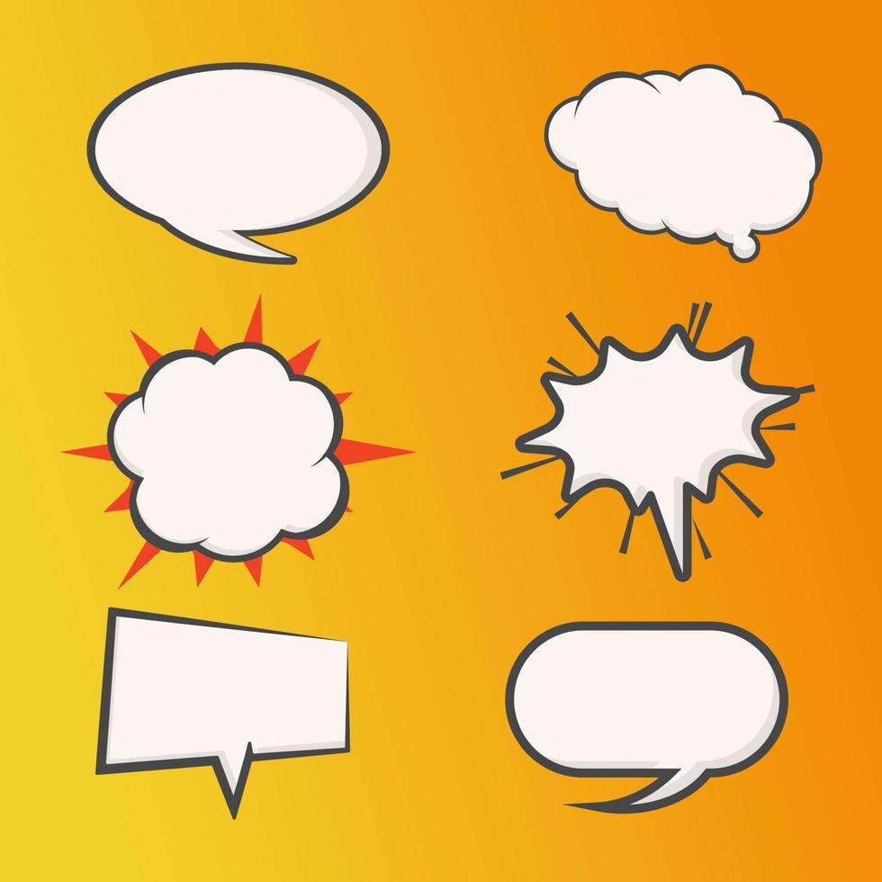 Set blank comic speech bubbles vector