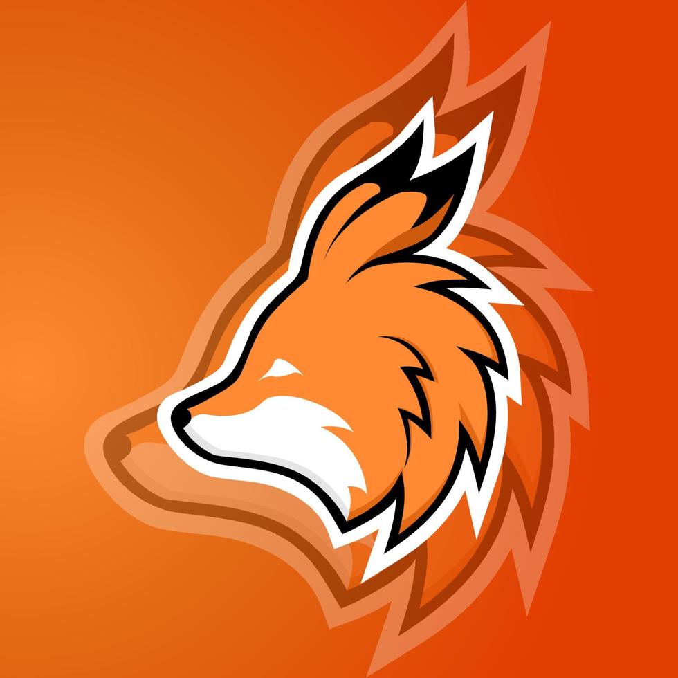 Fox emblem logo. E-sport gaming logo template vector