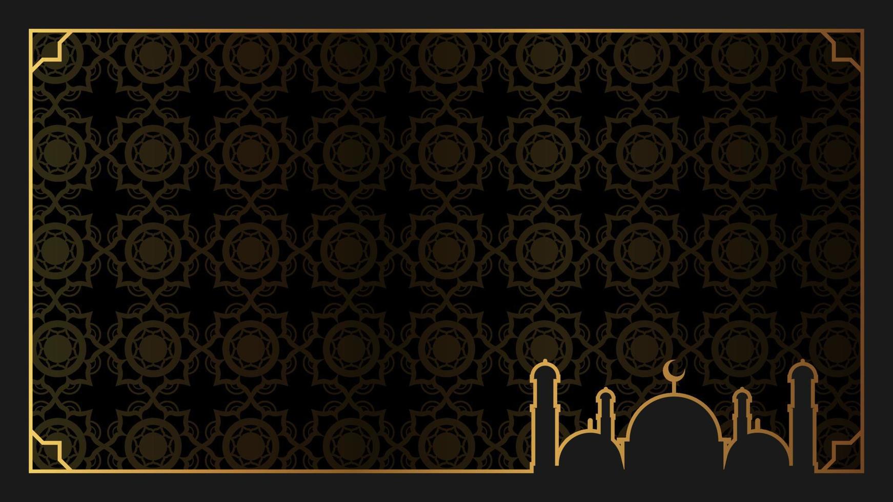 Luxury Islamic background vector with copy space. Suitable for background, card, poster, greeting, or banner that related to Islamic celebrations like Ramadan, Eid, Eid al Adha, and etc.