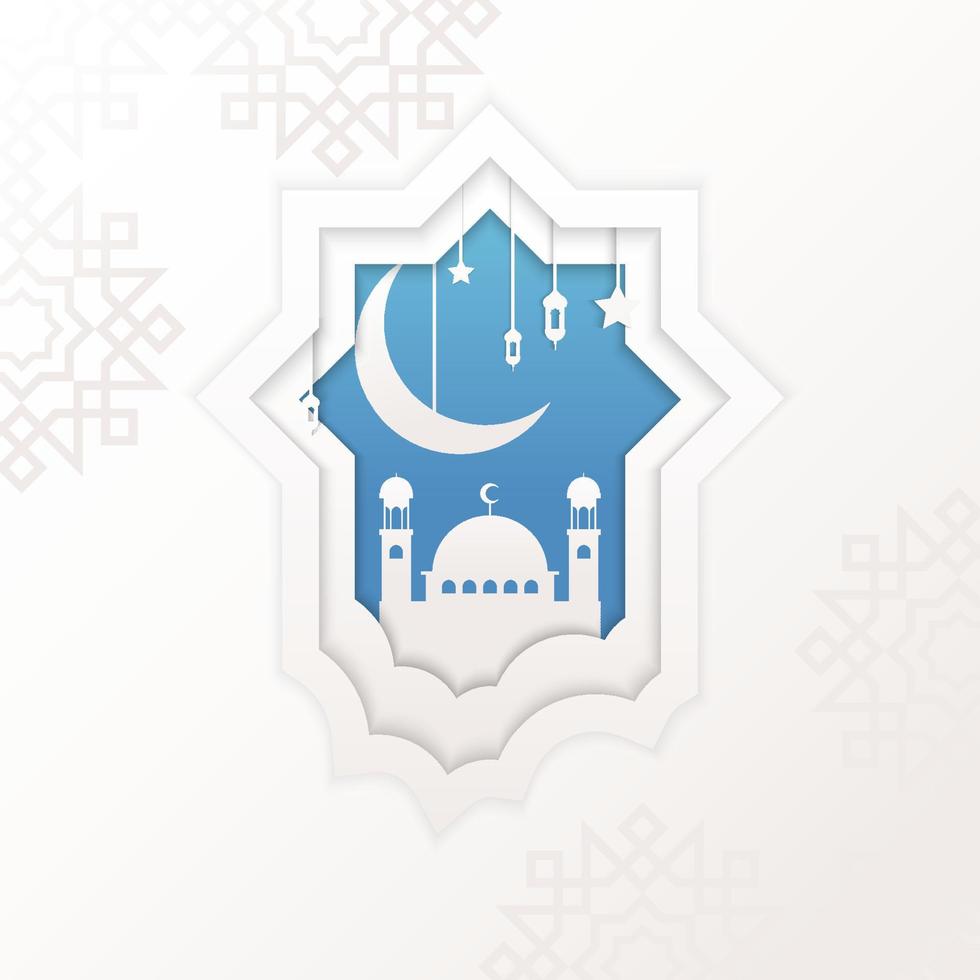 Ramadan kareem paper cut vector art. Suitable for social media post