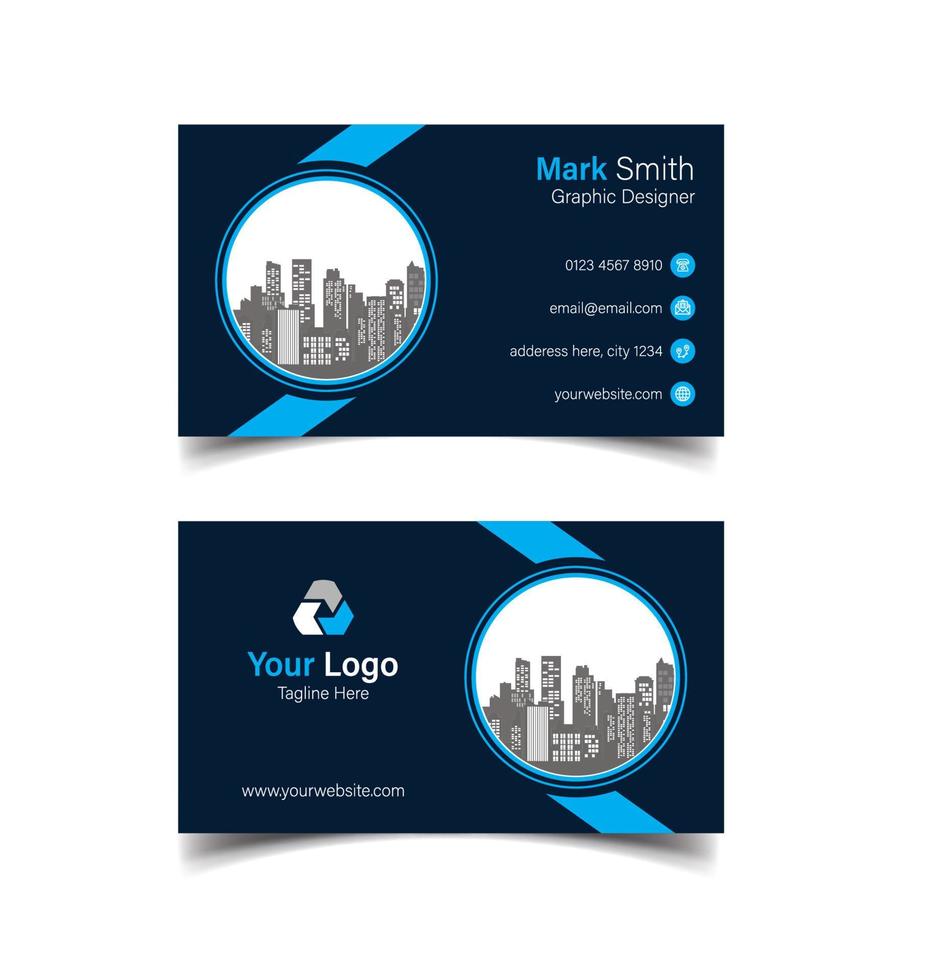 Cyan and Black Corporate Business Card Design Template vector