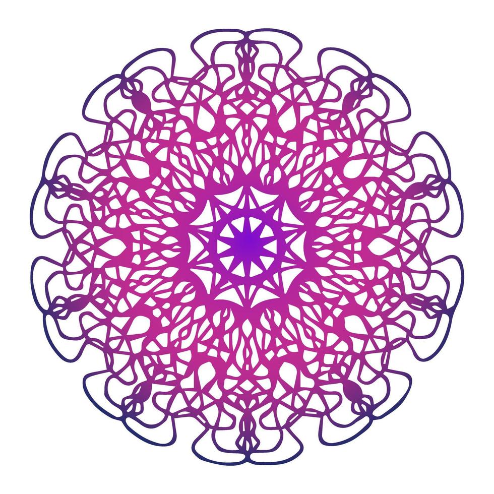 Mandala. Round gradient mandala on a white isolated background. vector