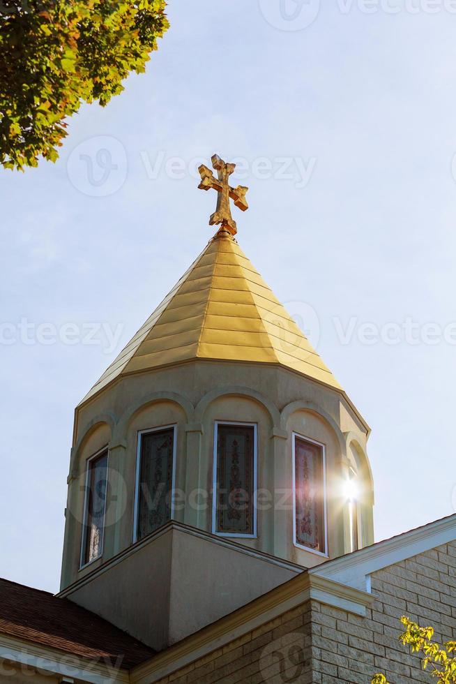 Apostolic Armenian church cross sky photo