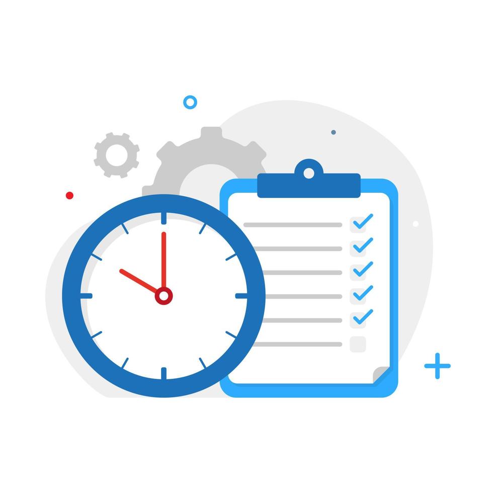 time, task management concept illustration flat design vector eps10. modern graphic element for landing page, empty state ui, infographic, icon