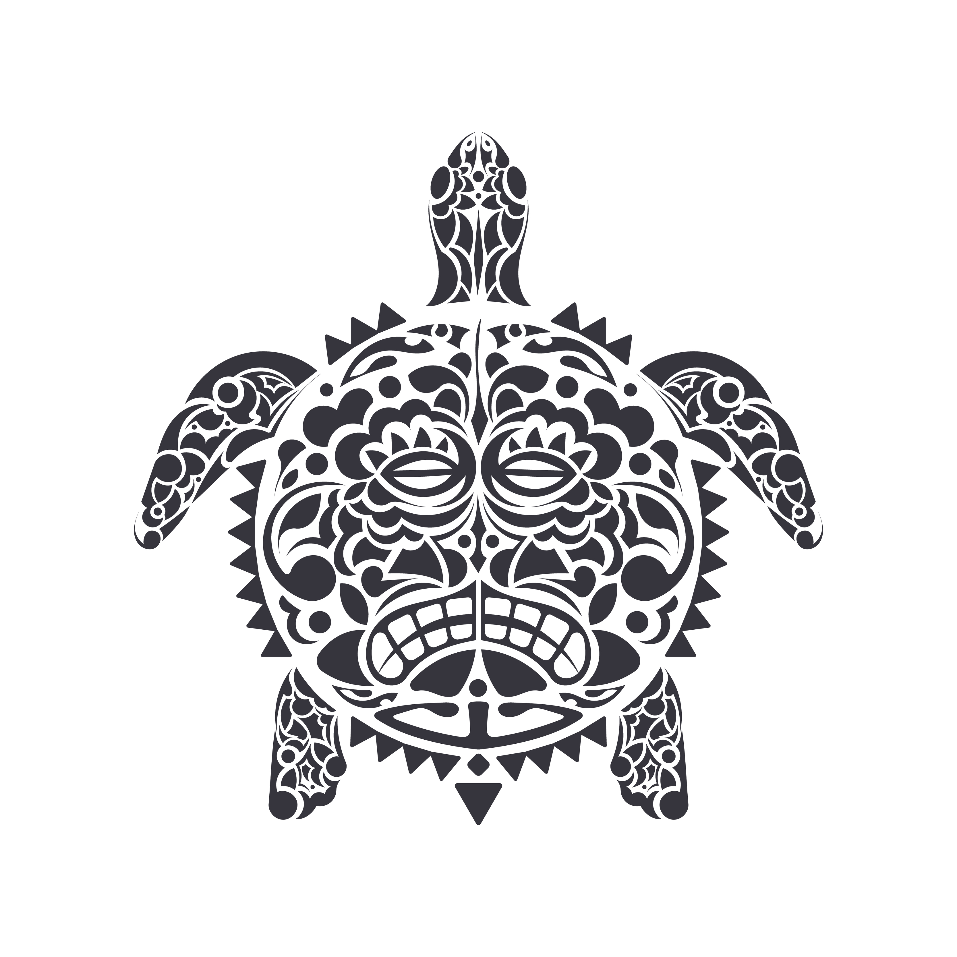 Turtle in Tribal Polynesian tattoo style. Turtle shell mask. Maori and  Polynesian culture pattern. Isolated. Vector illustration. 5664743 Vector  Art at Vecteezy