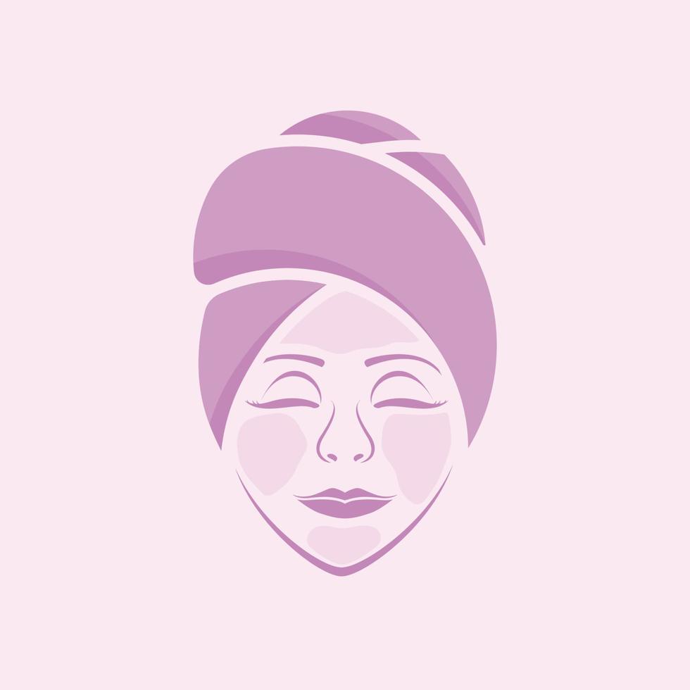 ilustración del logo de la cara de una mujer, adecuada para marcas con el tema de la belleza, salones, productos de belleza, etc. vector