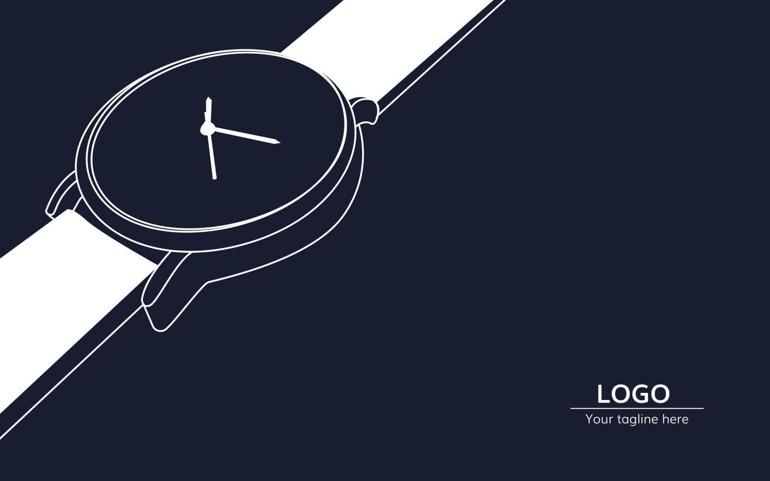 Watch-shaped line art illustration background, suitable for backgrounds, banners, screen printing cardboard boxes related to watches vector