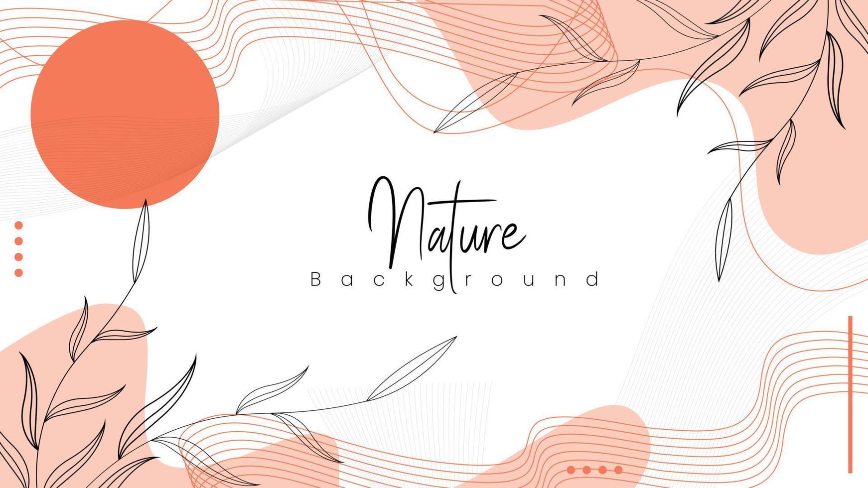 Japanese theme abstract nature background, unique, simple, and minimalist background with a combination of leaves and curved lines. vector