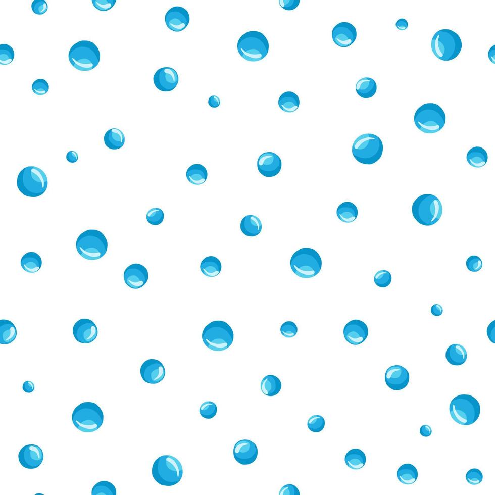 Water bubbles seamless pattern on a white background. vector