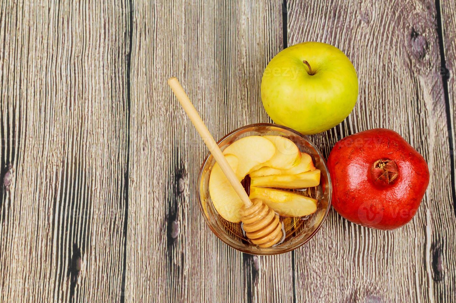 manzanas, granada y miel rosh hashaná foto