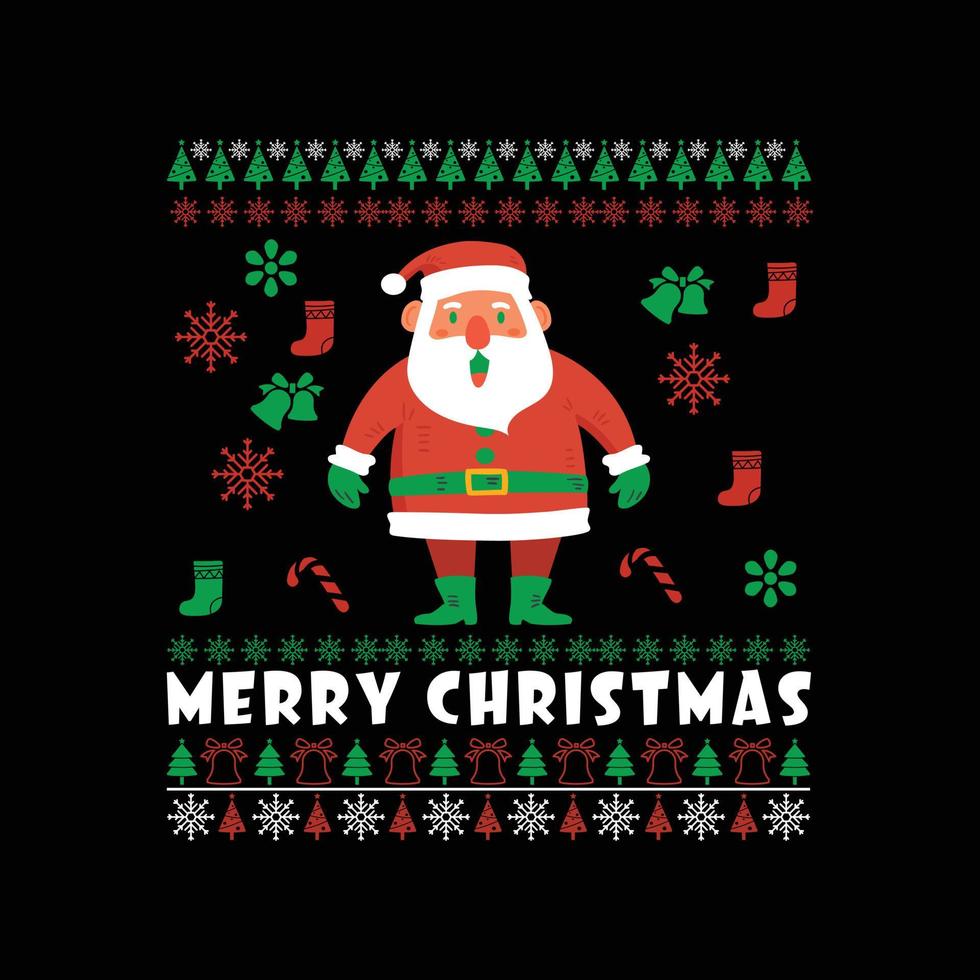 diseño de camisetas del día de navidad. vector de diseño de camiseta de feliz navidad. para la impresión de camisetas y otros usos.