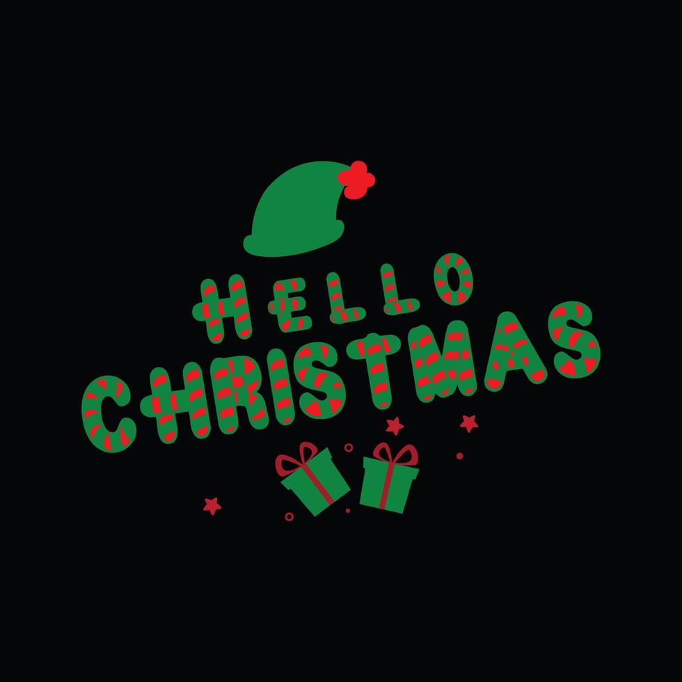 diseño de camisetas del día de navidad. hola vector de diseño de camiseta de navidad. para la impresión de camisetas y otros usos.