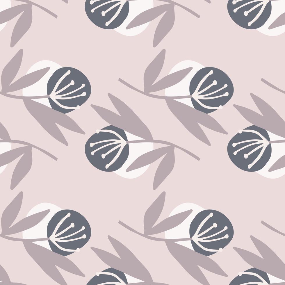 Seamless floral pattern with dandelion silhouette in lilac tones. vector