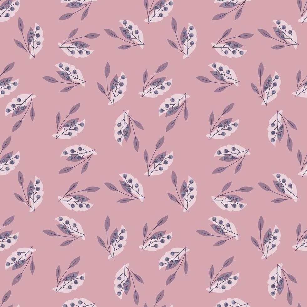 Scrapbook seamless pattern with random little rowan berries shapes. Lilac background. Simple style. vector
