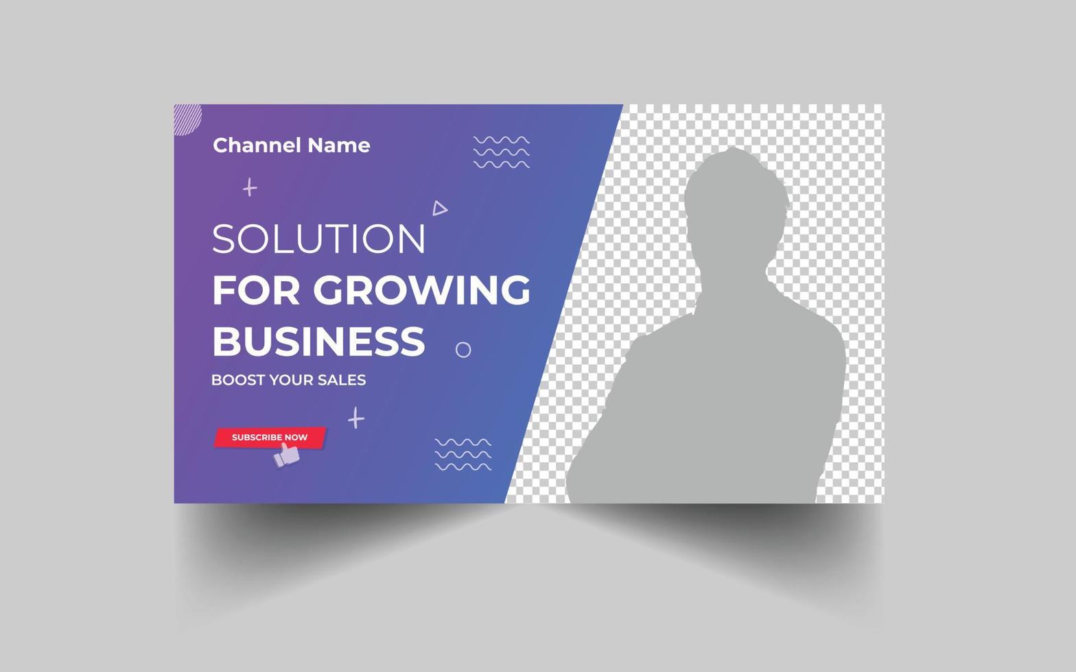 Digital marketing agency and corporate Video thumbnail or web banner template vector