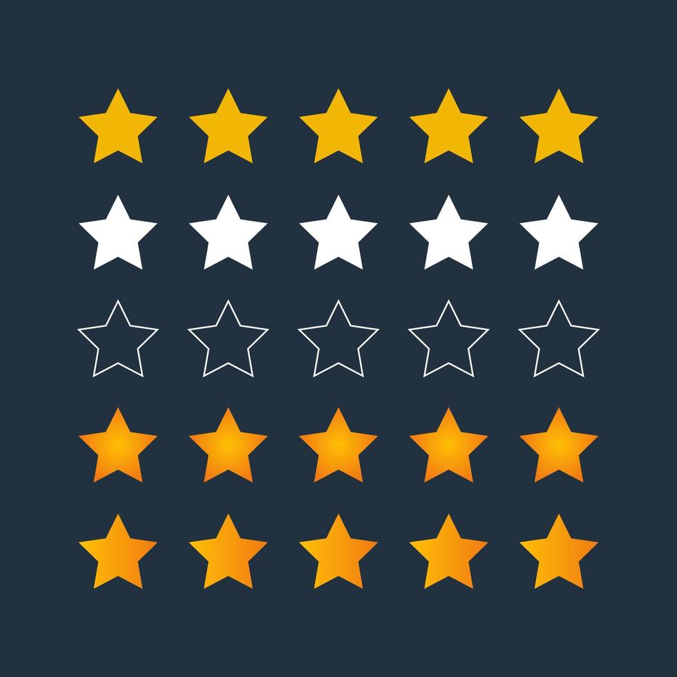 Five Stars Customer Product Rating Review vector