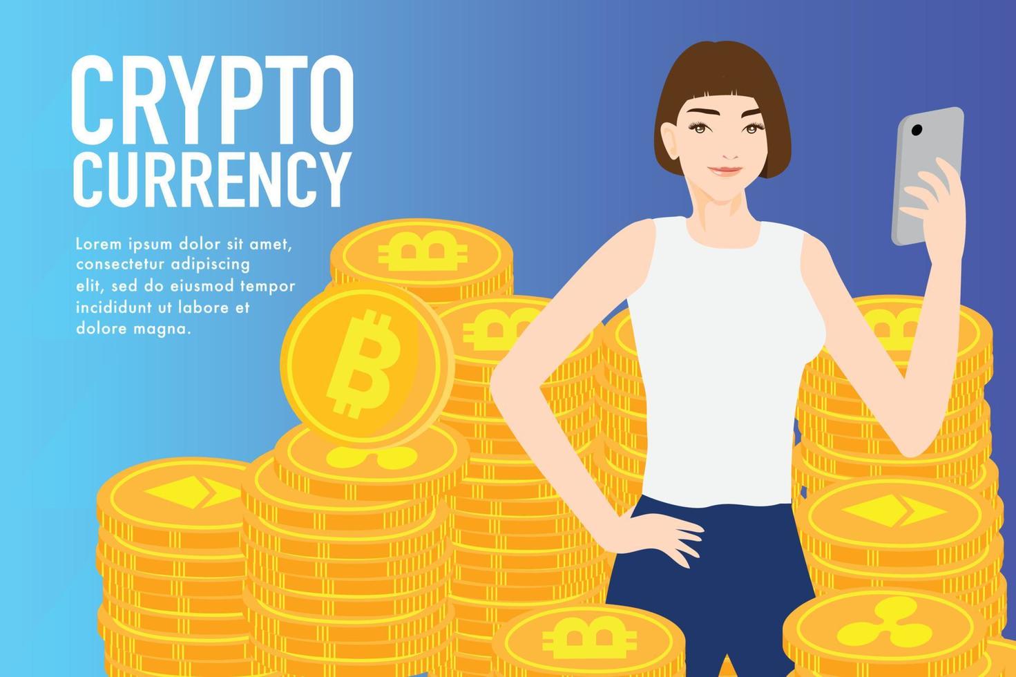 crypto currency concept vector