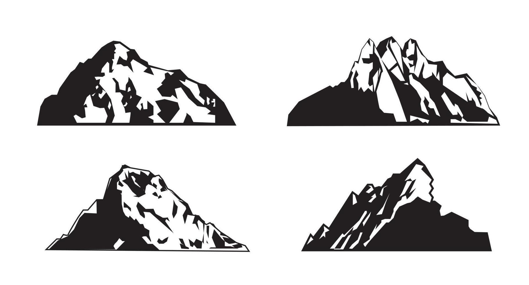 Set Mountain outline images. Vector Illustration.