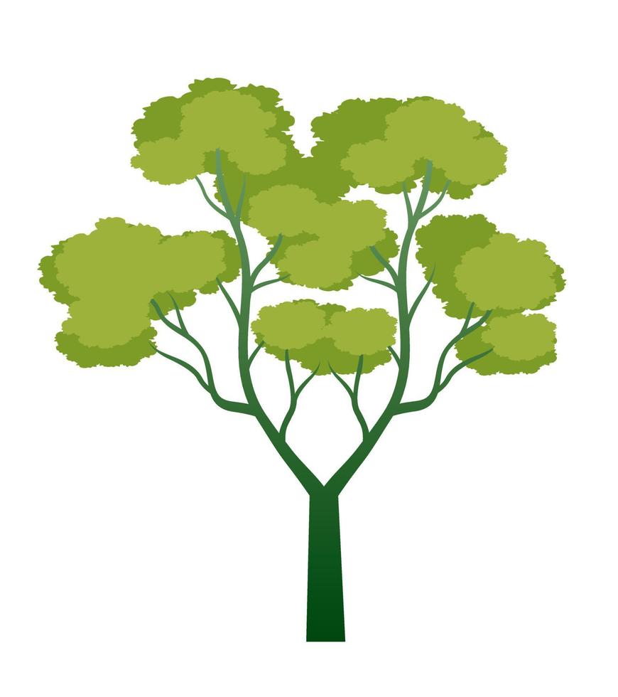 forma de árbol con hojas. ilustración de contorno vectorial. planta en jardín. vector