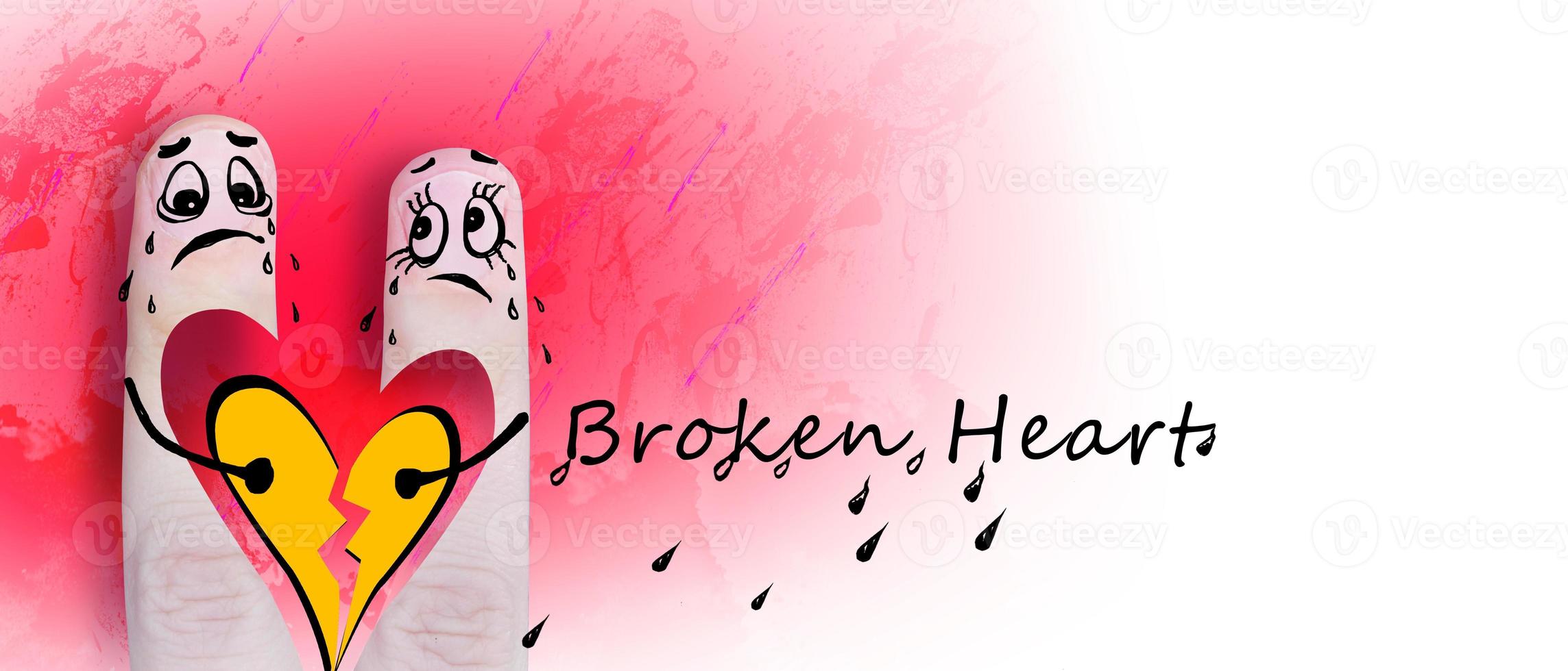 Broken heart, love and Valentines day concept. 3d Illustration photo