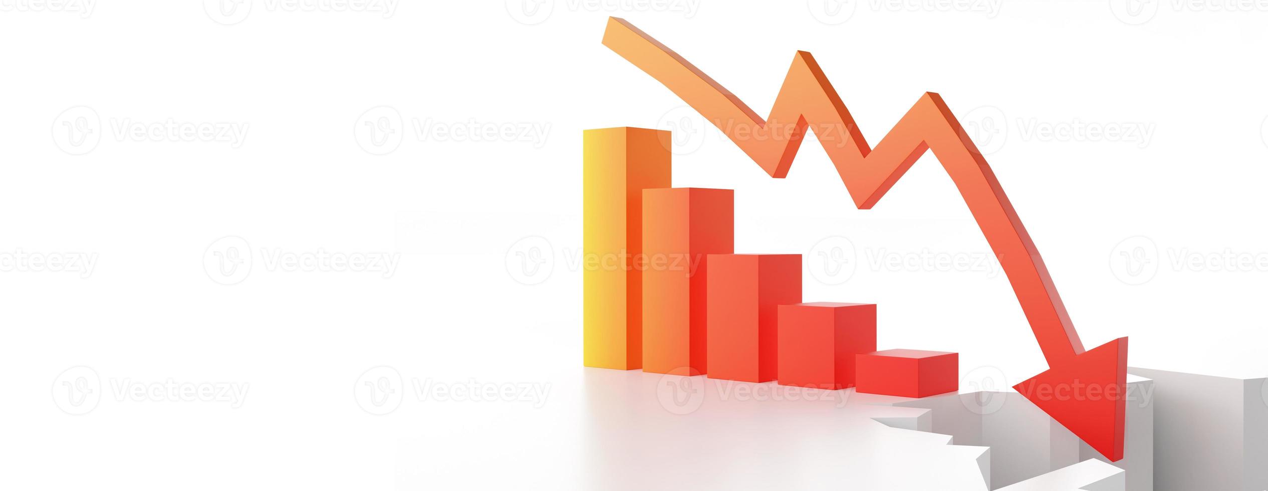 Econimical crisis concept. Spread in the world, economy is down. 3d illustration photo