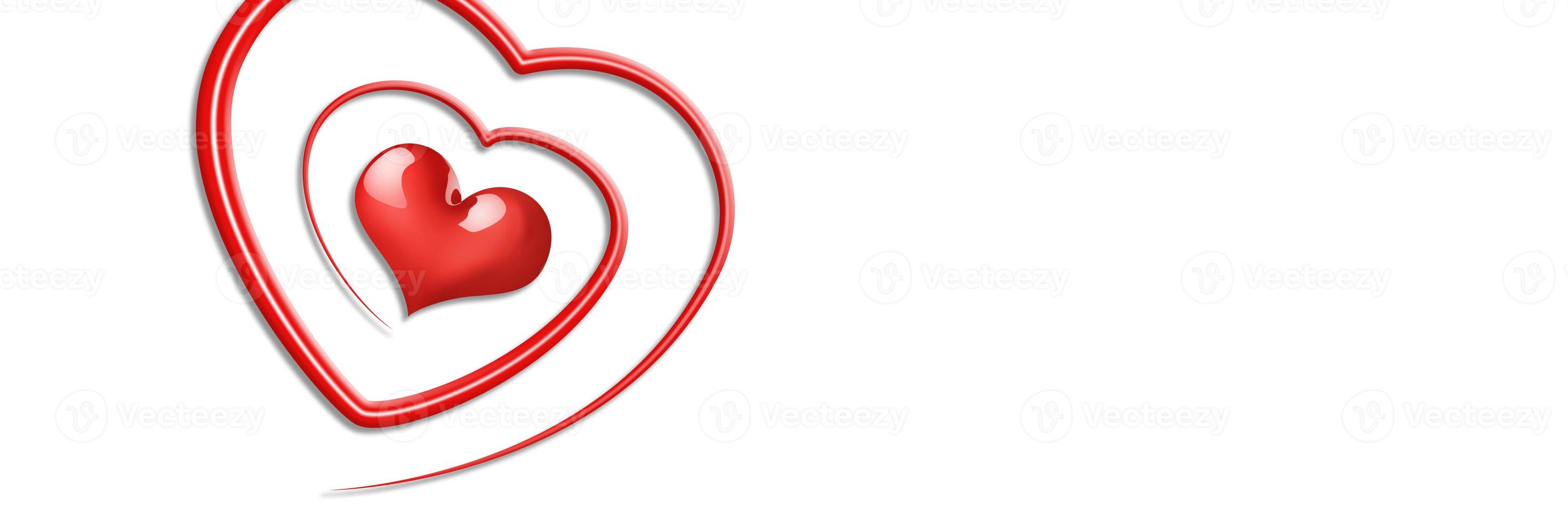 Happy valentine. Heart shaped symbol of love. 3d illustration photo