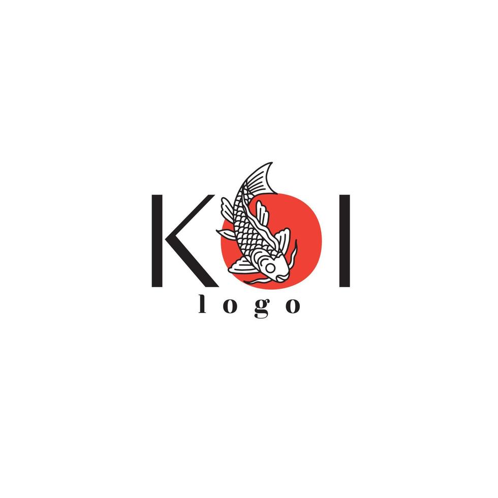 pez koi logo y símbolo imagen vectorial vector