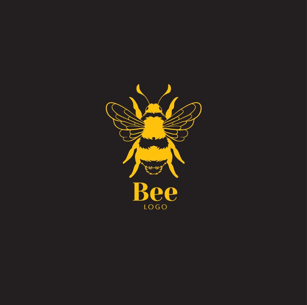 An abstract outline bee logo, simple and modern vector