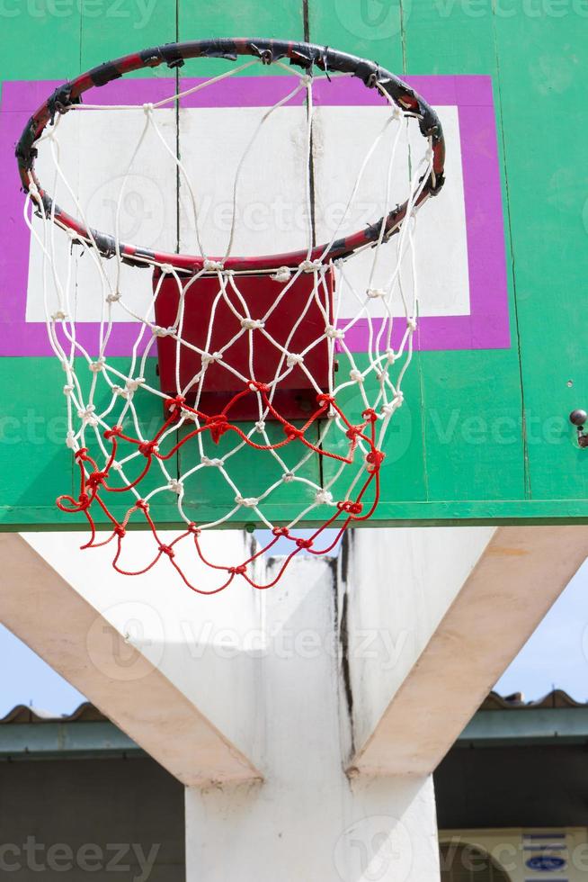 Wooden basketball hoop photo
