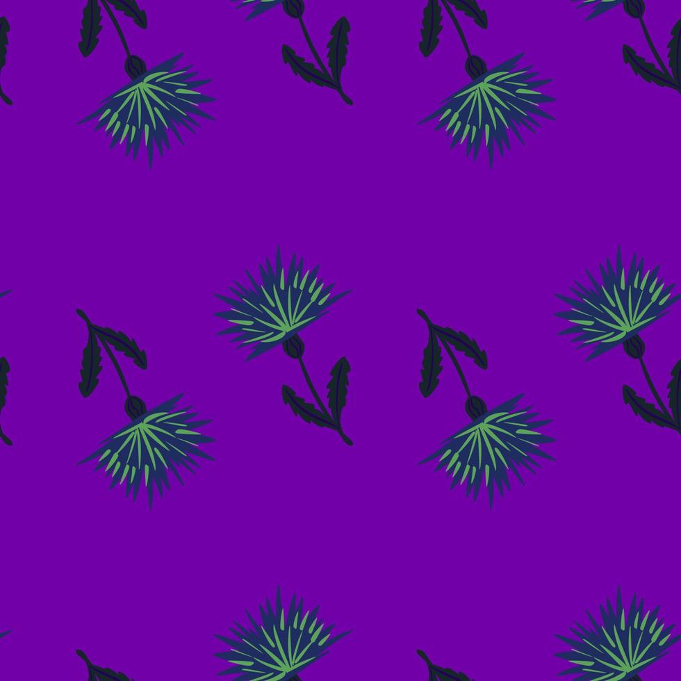 Dandelion cute seamless pattern. Hand drawn meadow background. vector